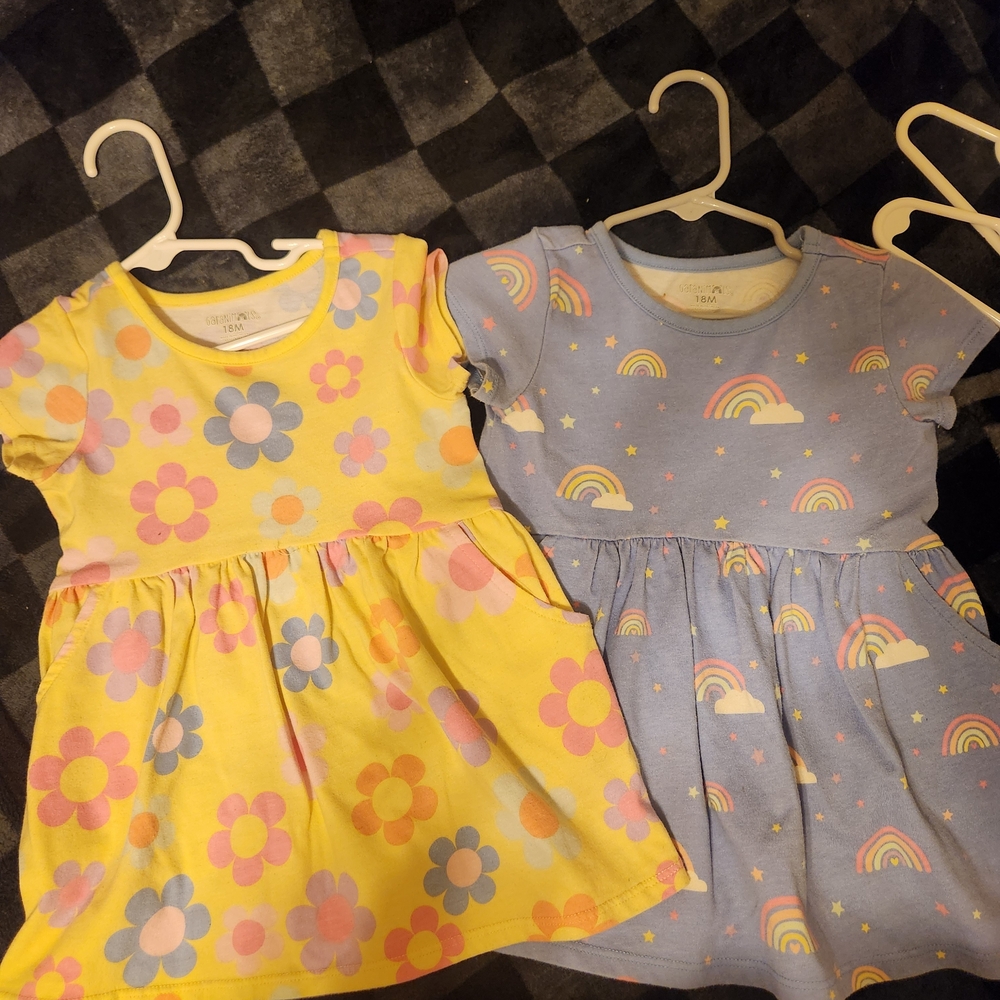 Floral and Rainbow Kids Dress Set